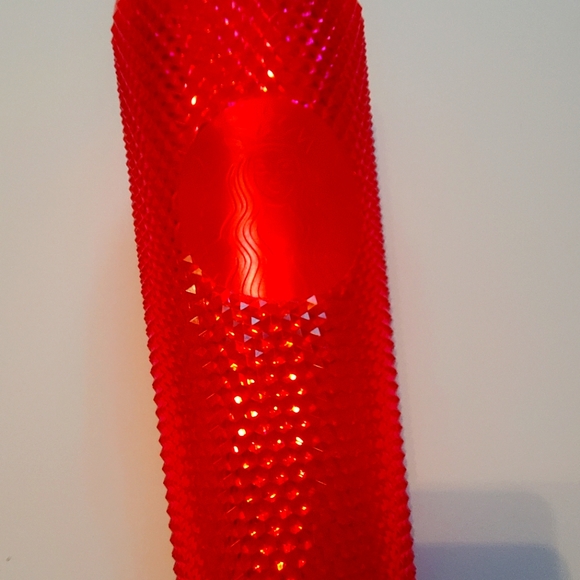 Starbucks Coffee Mexico Berry Iridescent Blush Coral Studded 24oz Tumbler No Lid - Picture 2 of 4